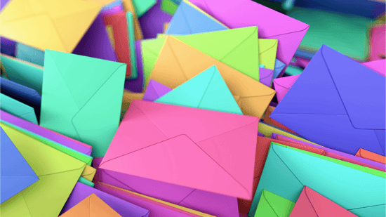 various colored envelopes