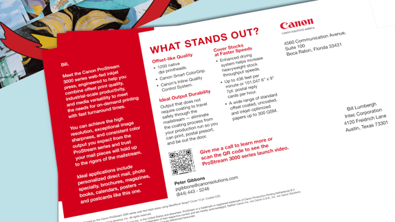 A Bold Postcard to Announce the New Canon ProStream 3000 Series