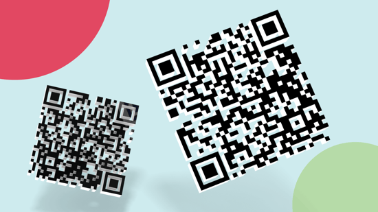 QR codes on a light blue background