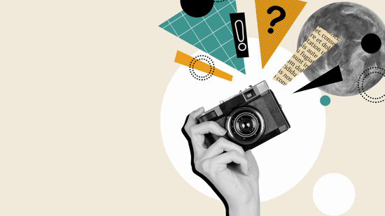 image of a hand holding a camera
