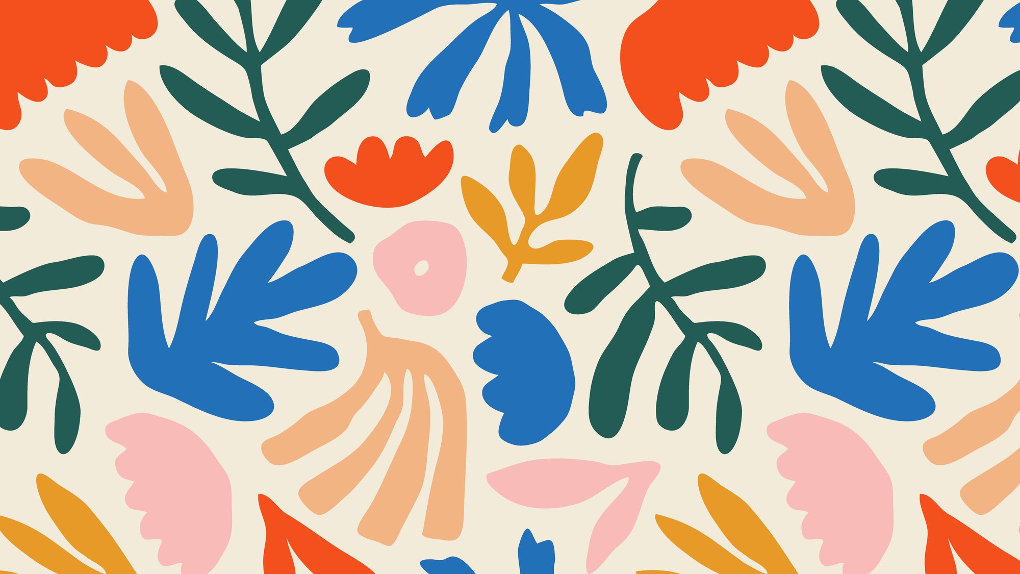 art image of non realistic flowers and ferns