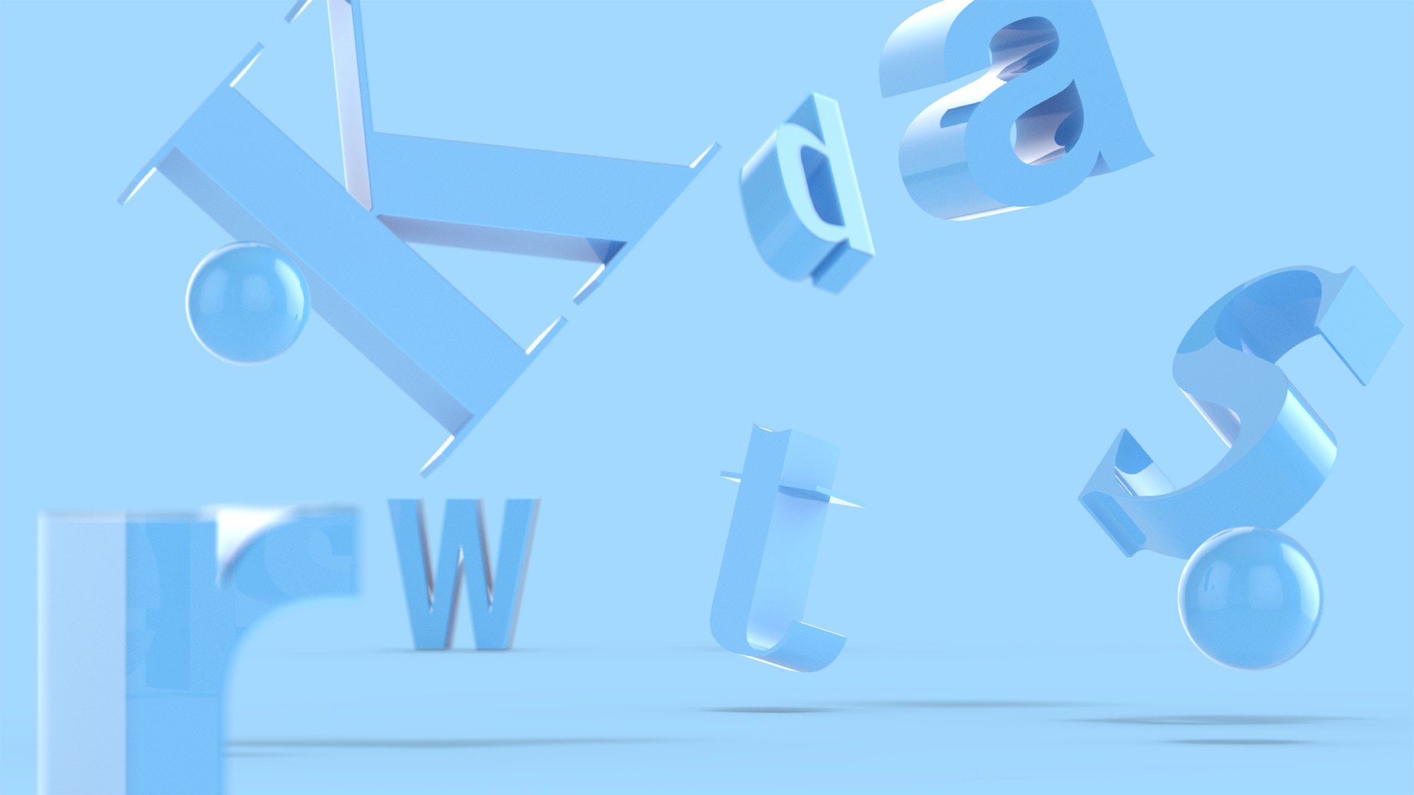 image of blue letters are a lighter blue background