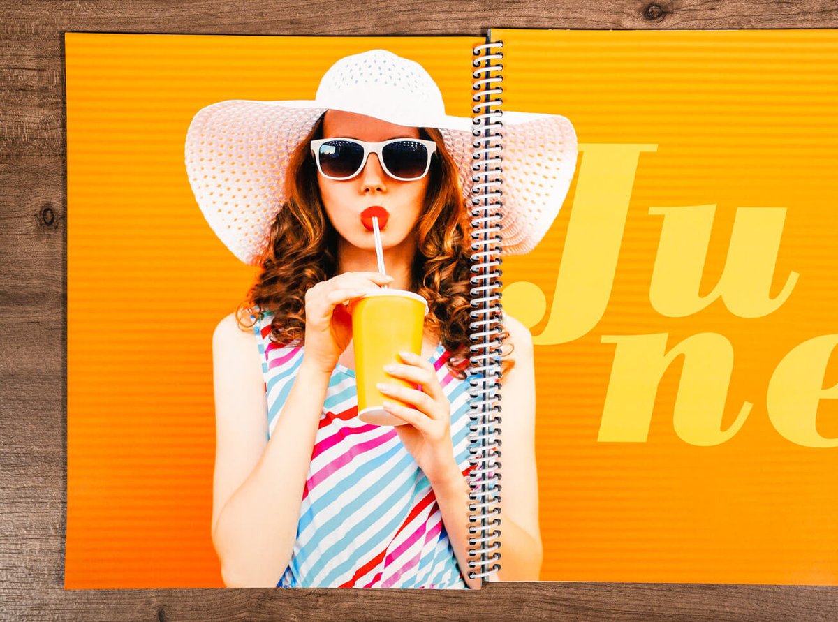 Executive Planner with a cover image of a woman drinking from a straw